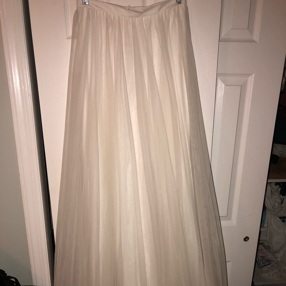 long white tulle skirt